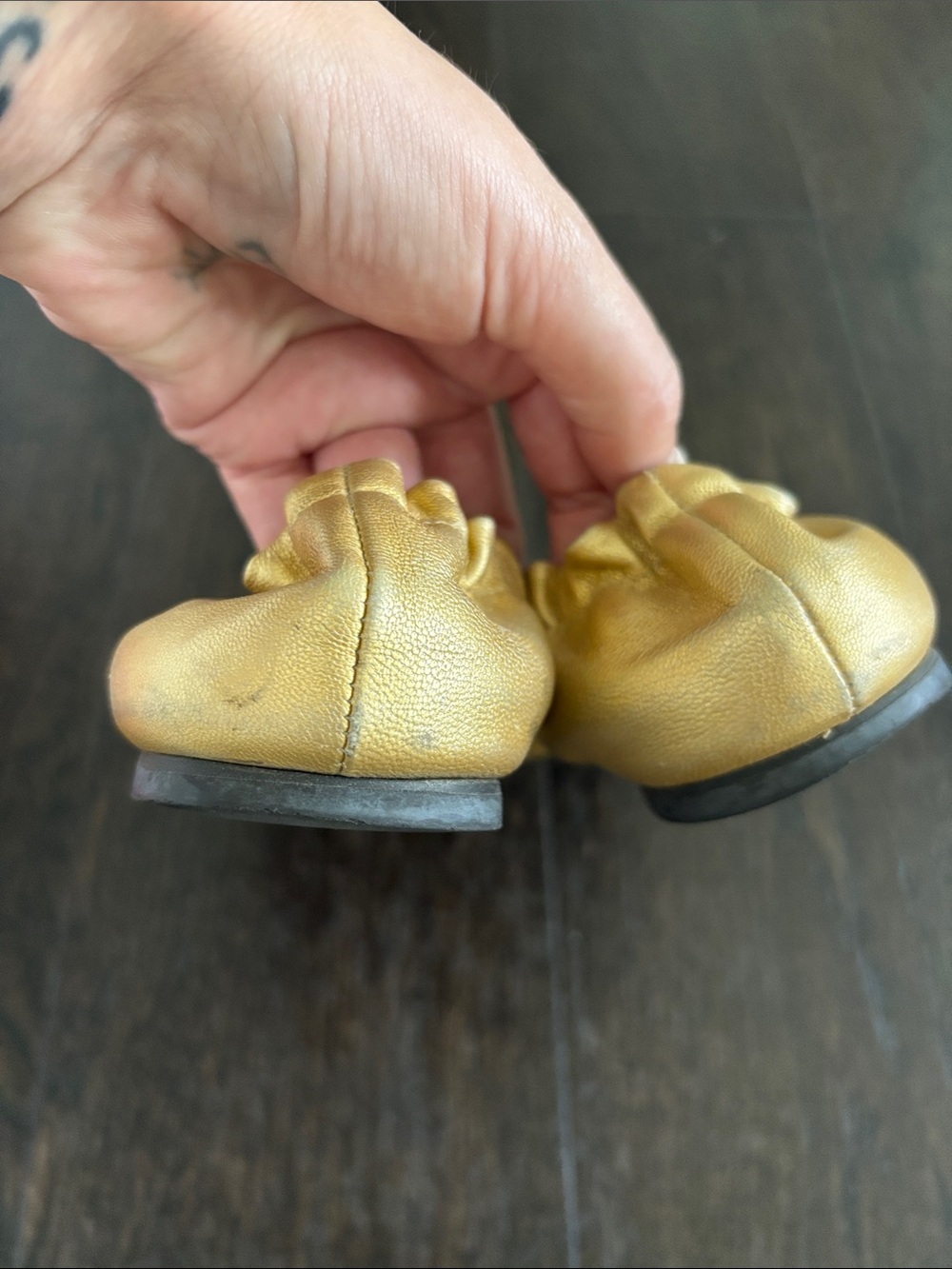Tory Burch Gold Ballet Flats - Picture 4 of 11